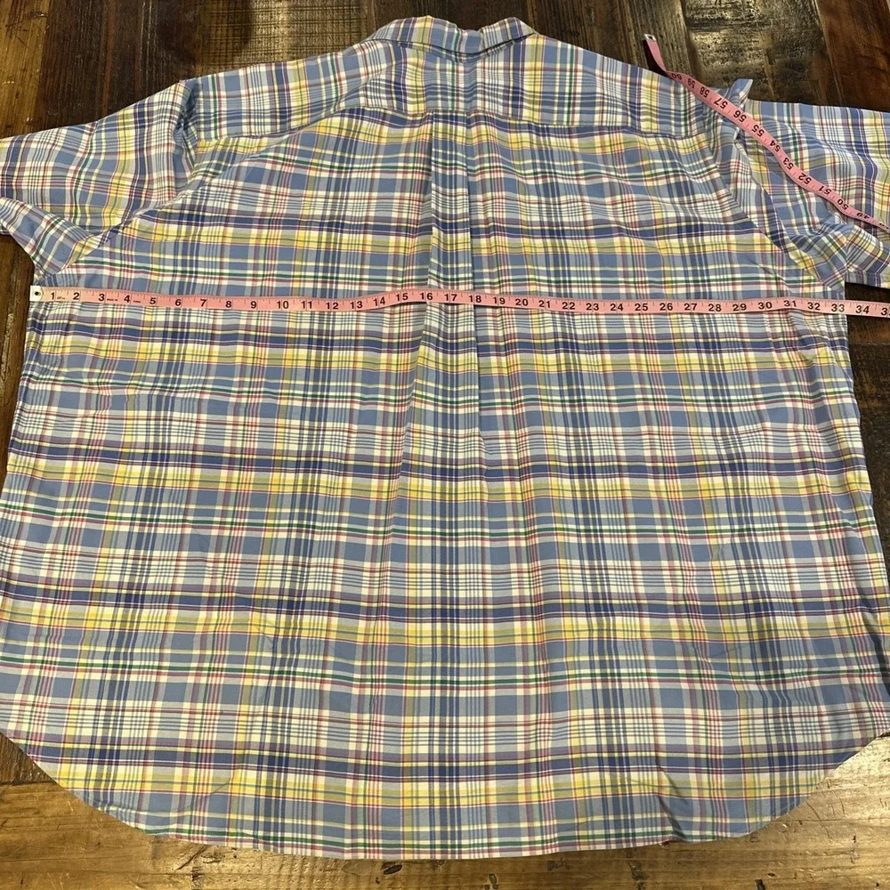 Polo Ralph Lauren Plaid Shirt Mens 4XB Button‎ Up Long Sleeve Pony